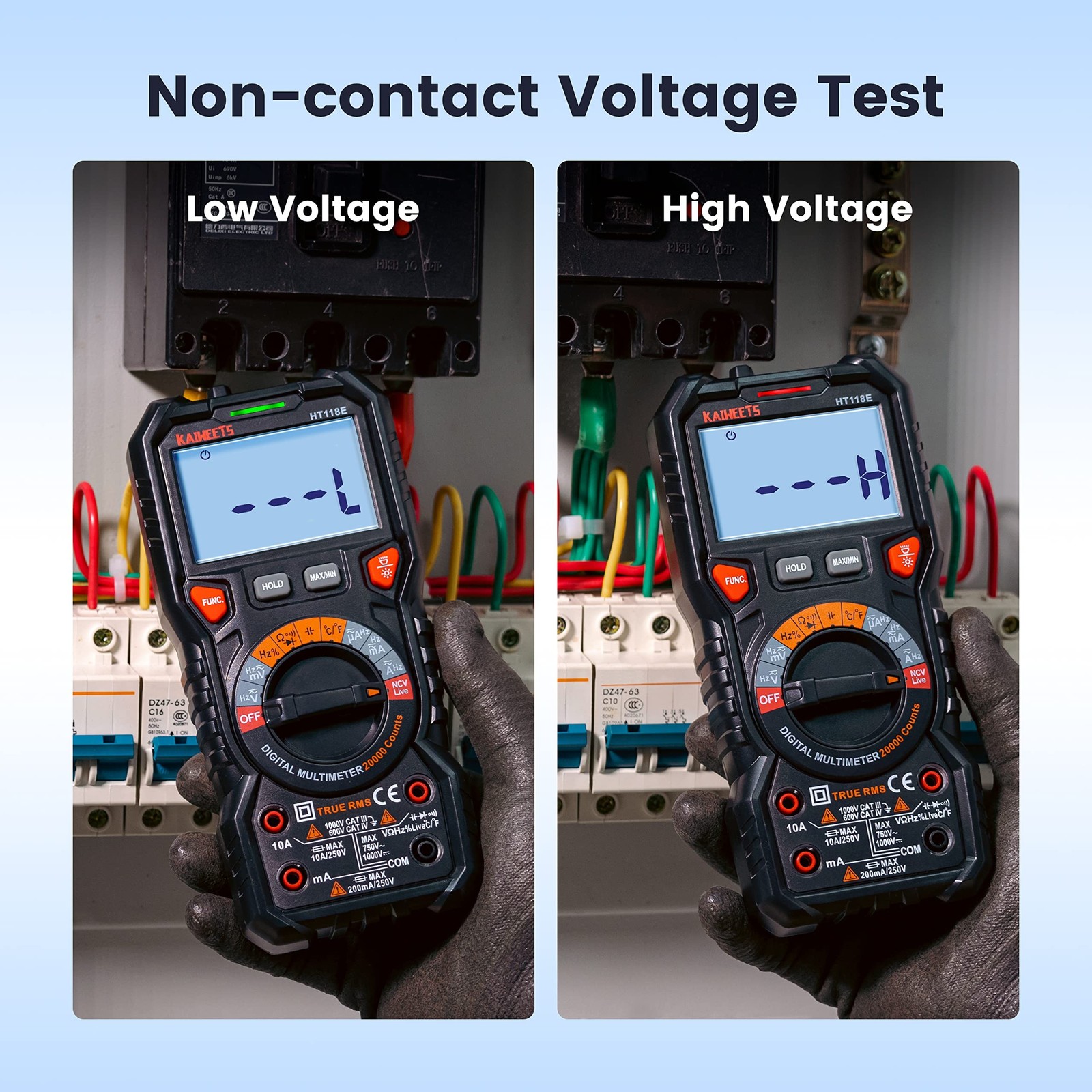KAIWEETS HT118E Digital Multimeter TRMS 20000 Counts with Higher Resolution A...
