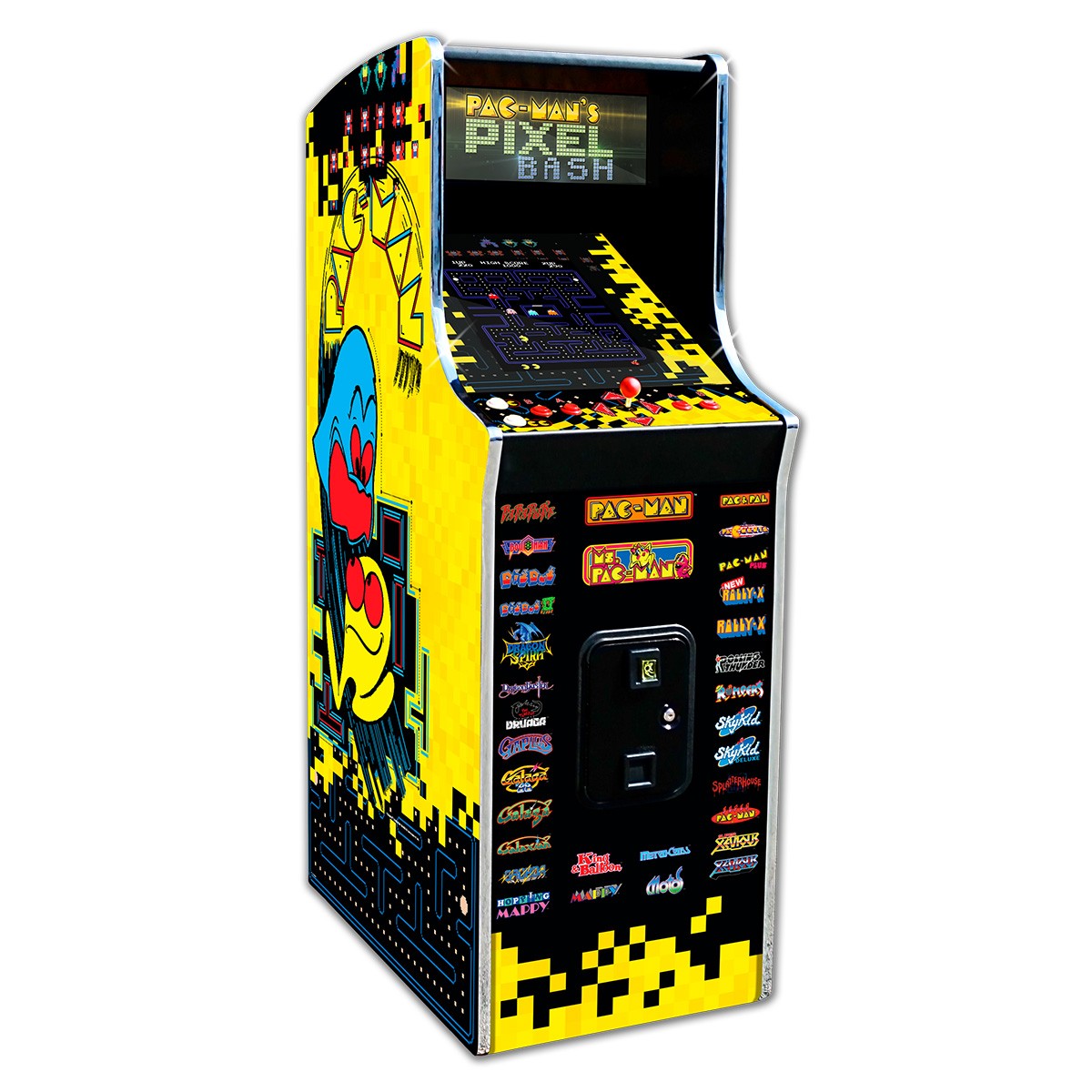 Pac Man Pixel Bash Home Upright Arcade Game - Yellow and Black