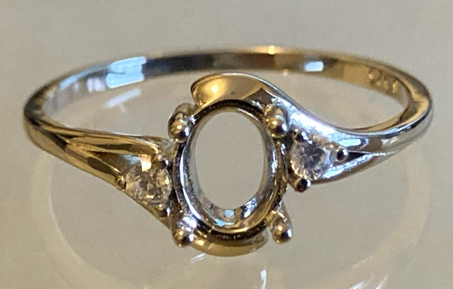Solid Silver Ring Blanks - All Sizes - For Stones 7 x 5 mm Stamped S925