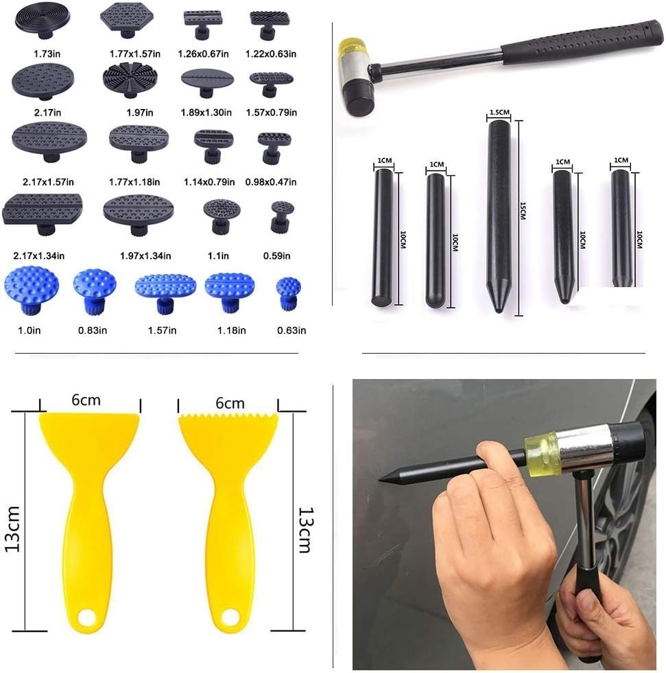 Auto Dent Puller Kit - Adjustable Gold Tools for Easy Paintless Repair
