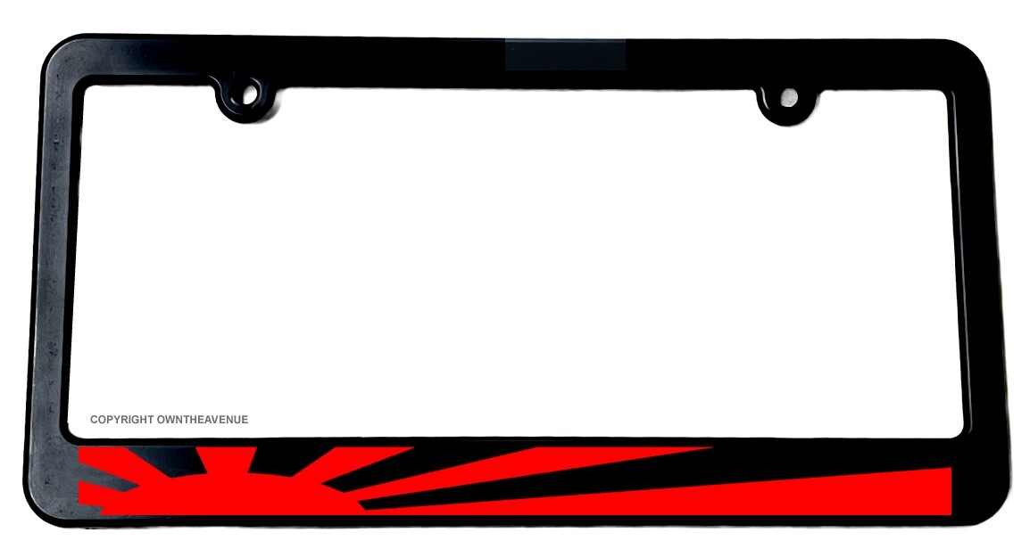 Rising Sun JDM Low Funny Car Truck Racing Drifting Slim License Plate Frame