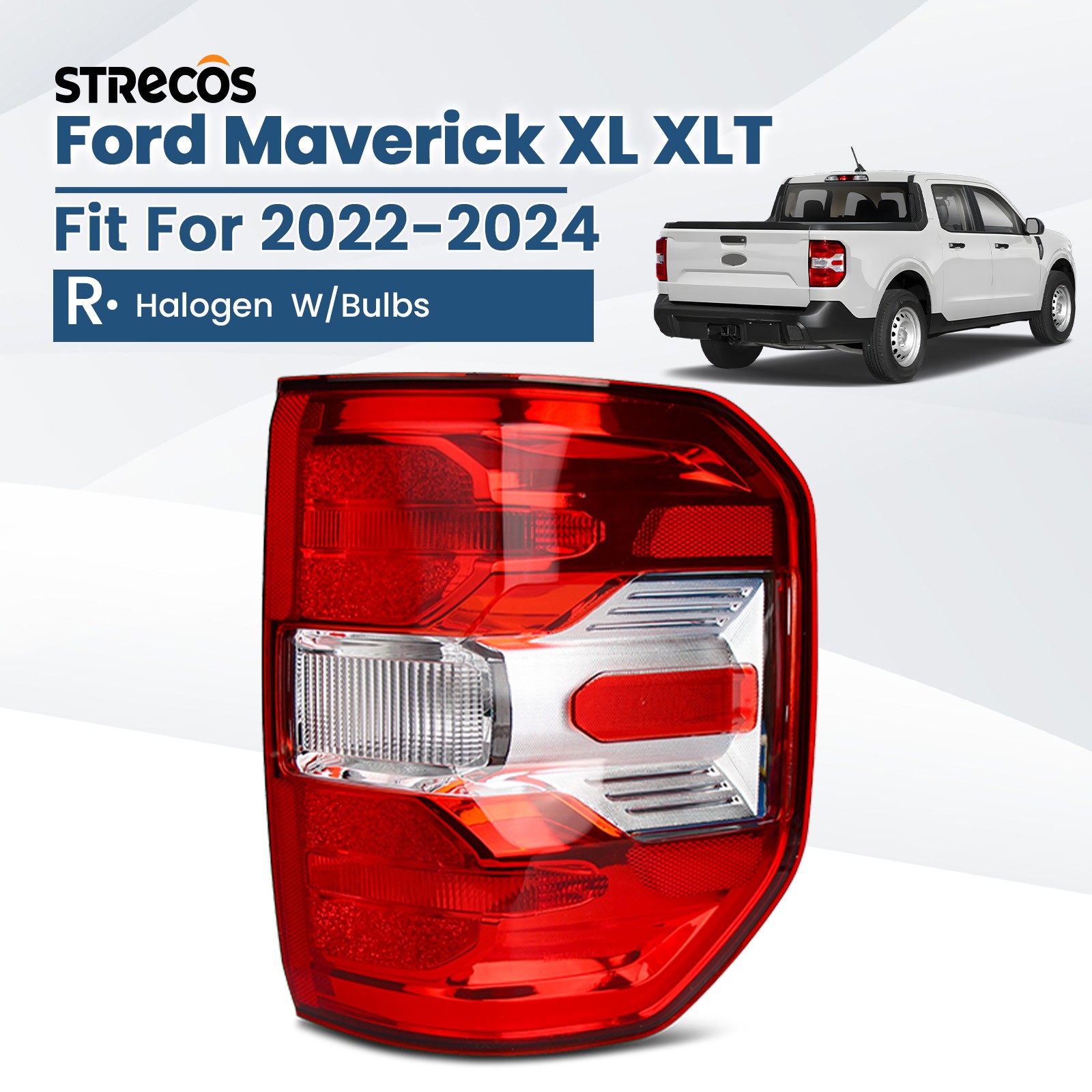 Halogen Tail Light For Ford Maverick XL / XLT 2022-2024 Right Passenger Side