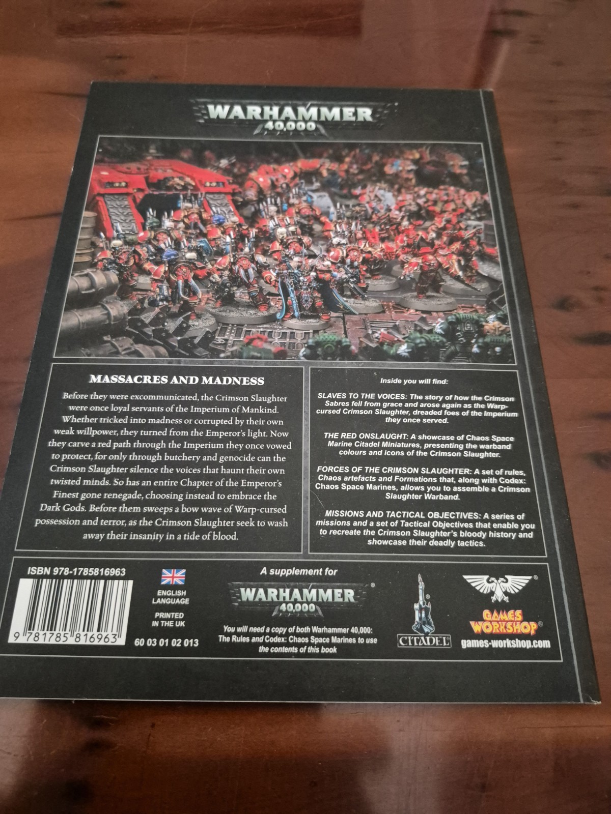 Warhammer 40 000 Codex Supplement Crimson Slaughter Games Workshop 40K