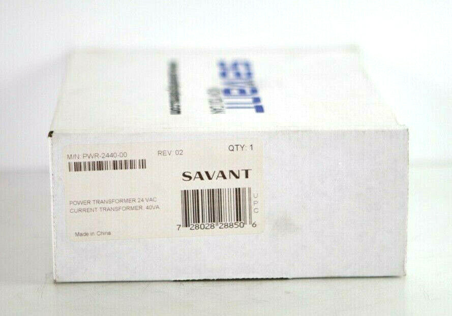 New Savant PWR-2440-00 24V Power Transformer/ Current 40VA For CLI-8000 A607