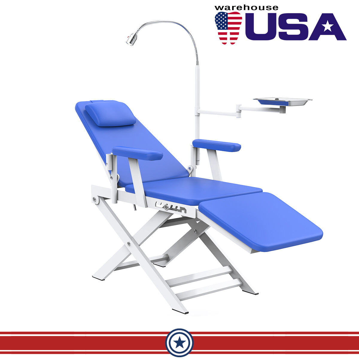 Dental Portable Folding Chair Mobile/Dental Unit Air Compressor Curing light