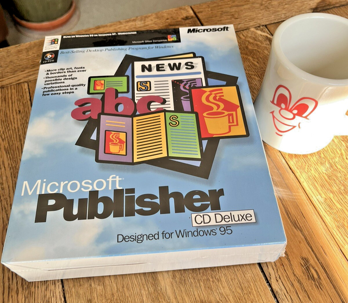NEW SEALED Microsoft Publisher CD Deluxe v3.0 Windows 95 PC Retail Box Software