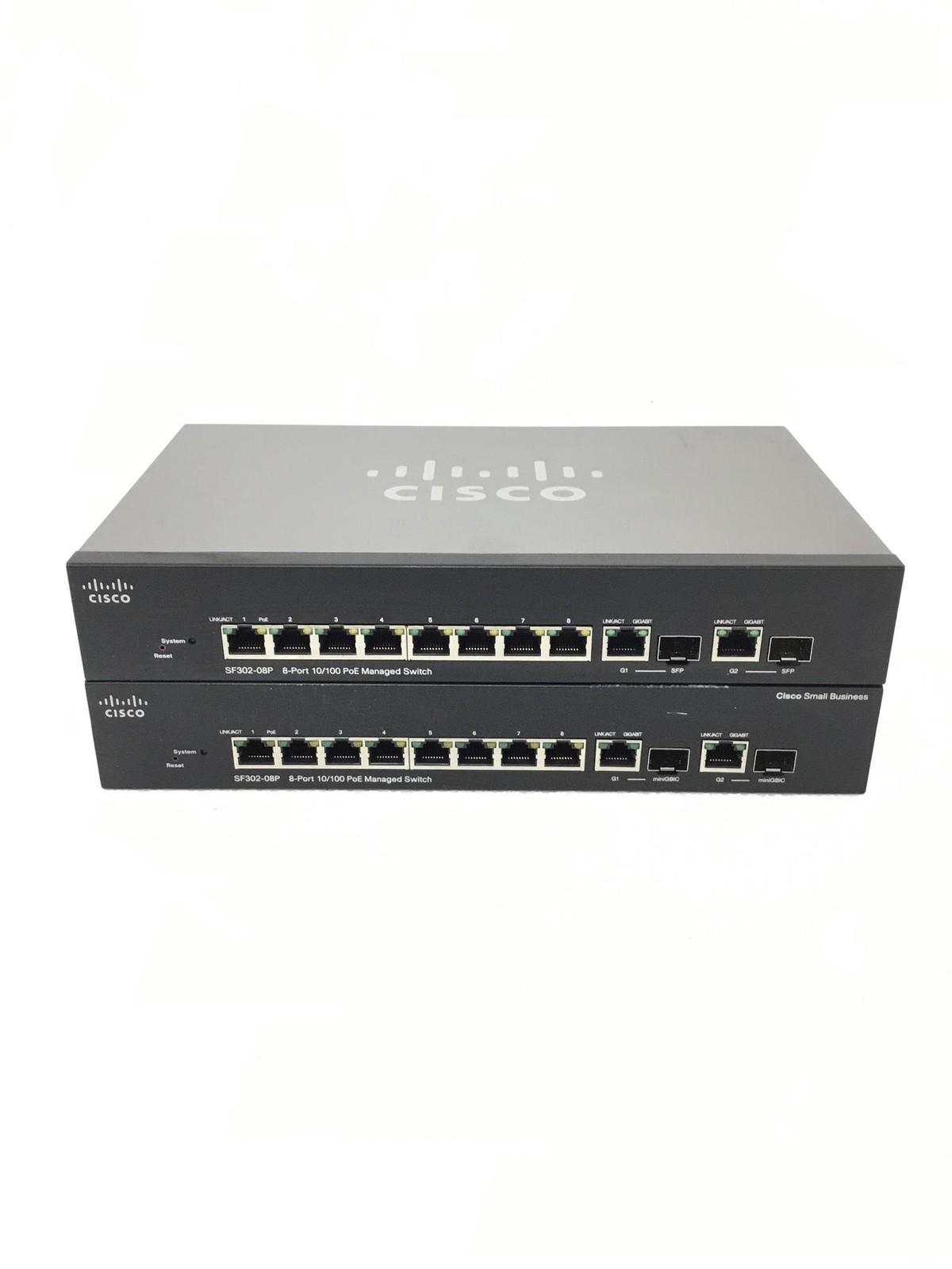 CISCO SF302-08P 8-Port 10/100 POE Network Managed Switch,WORKING,FREE SHIP,QTY
