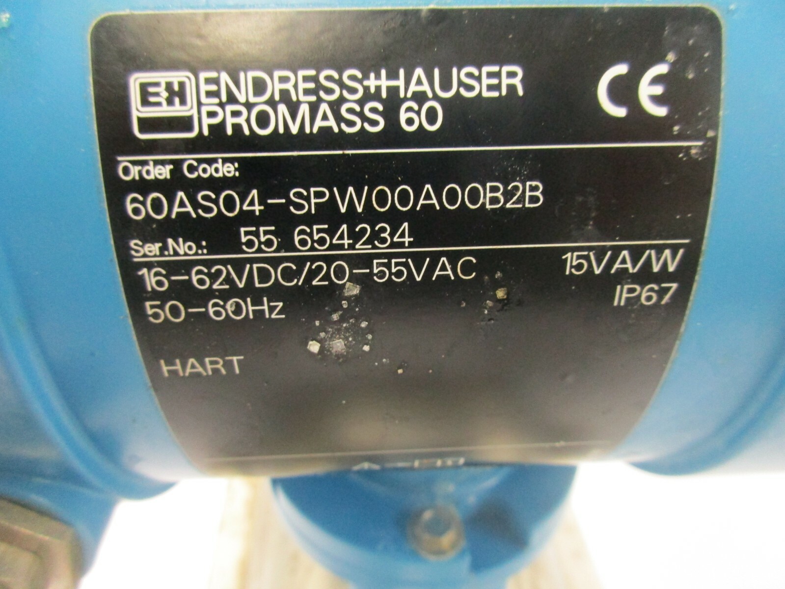 ENDRESS+HAUSER PROMASS A 60AS04-SPW00A00B2B HART CORIOLIS MASS FLOWMETER