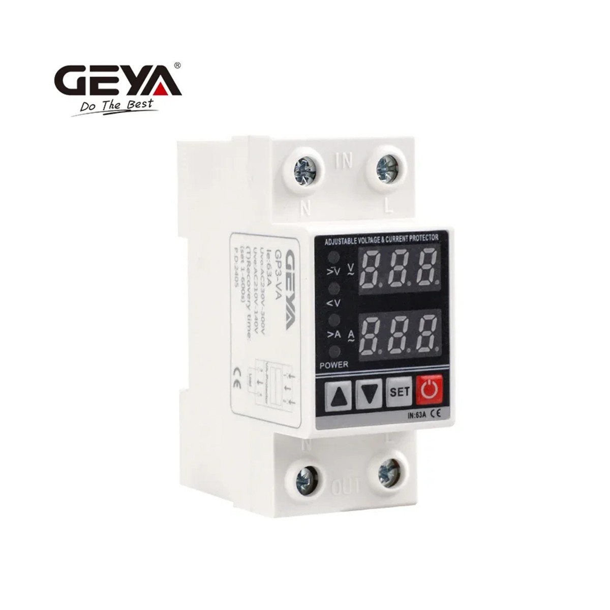 GEYA GP3 Over Current Protector Over&Under voltage Protective Device 40/63A 220V