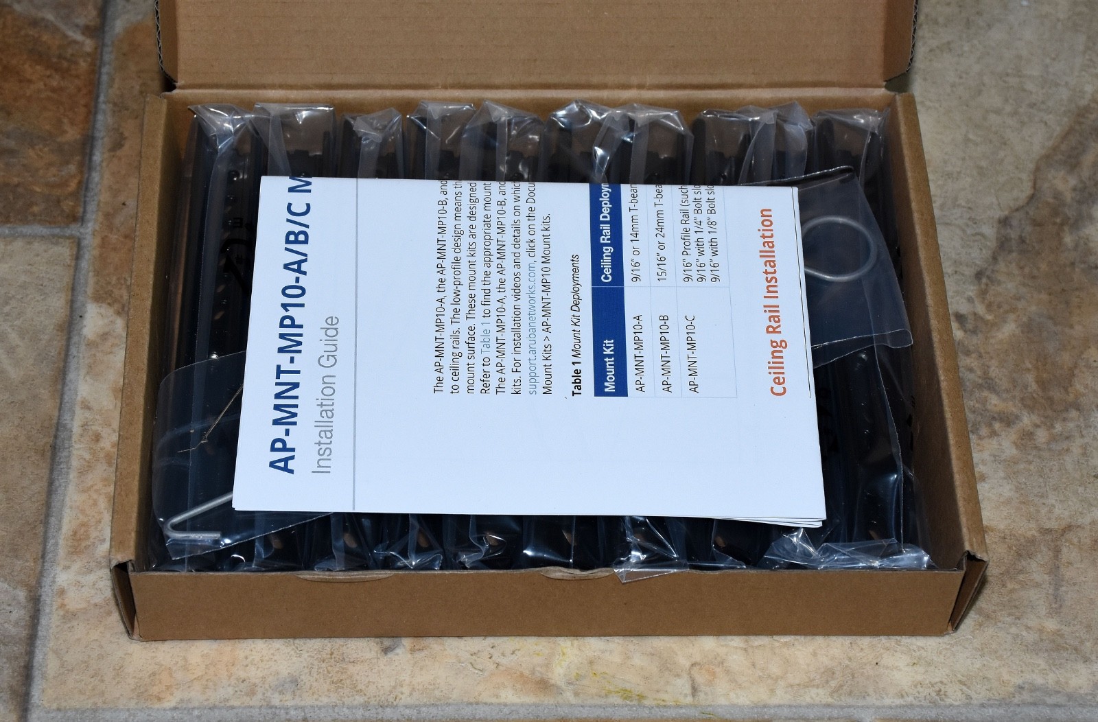New HPE Aruba Q9G69A AP-MNT-MP10-B Access Point Mount Bracket - Quantity 10
