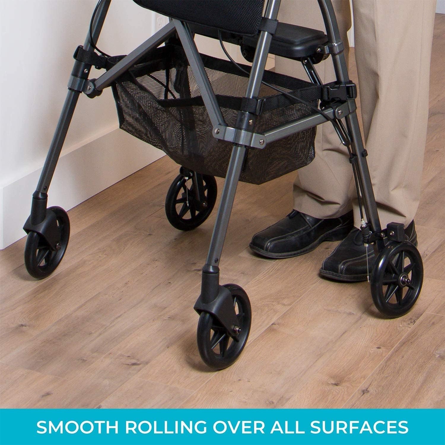6-Inch Rollator Wheels for Secure Mobility - Easy Install Kit Included