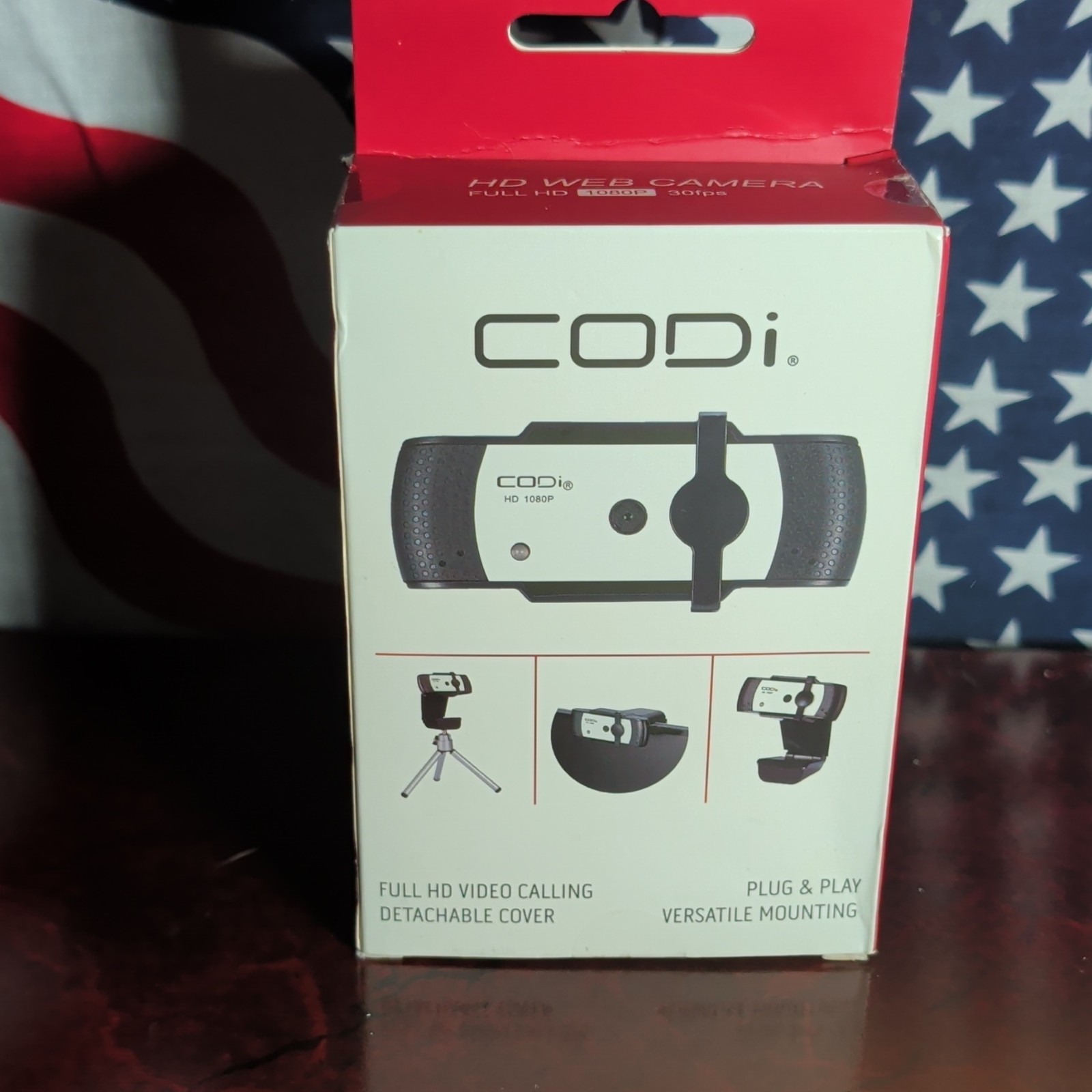 CODi A05020 1080p HD USB 2.0 Webcam 30fps Autofocus Built-In Mic Plug & Play