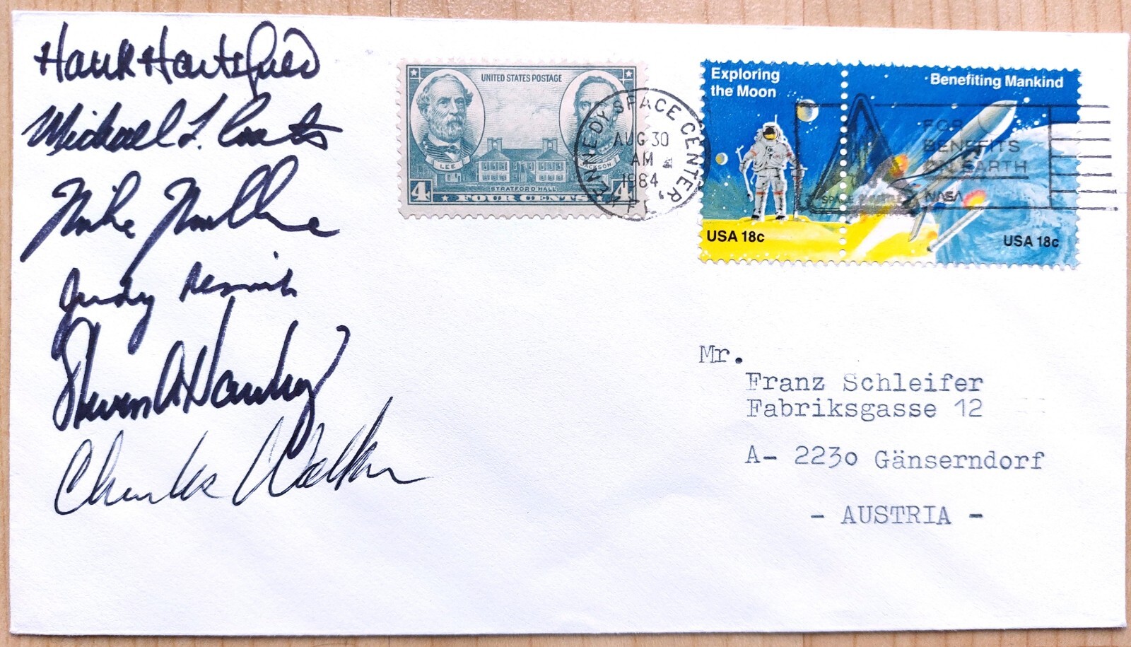 STS-41-D including Judy Resnik/Challenger Hand Signed Signatures on Envelope