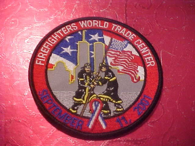 FIREFIGHTERS WORLD TRADE CENTER 09-11-01 PATCH SHOULDER SIZE UNUSED 4 INCH