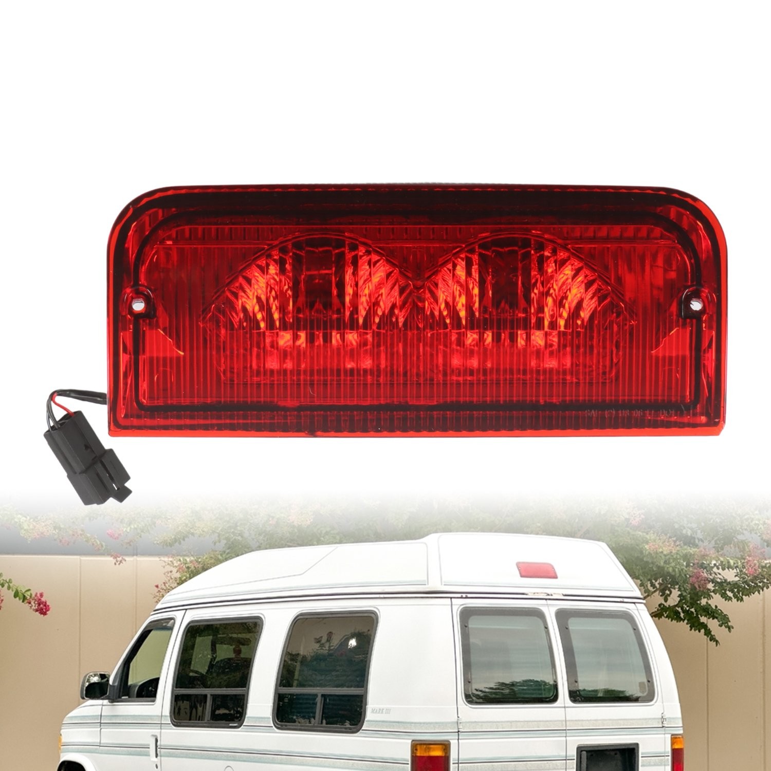 For Ford E150 E350 E250 Econoline Rear Roof Mounted Third Brake Light Assembly