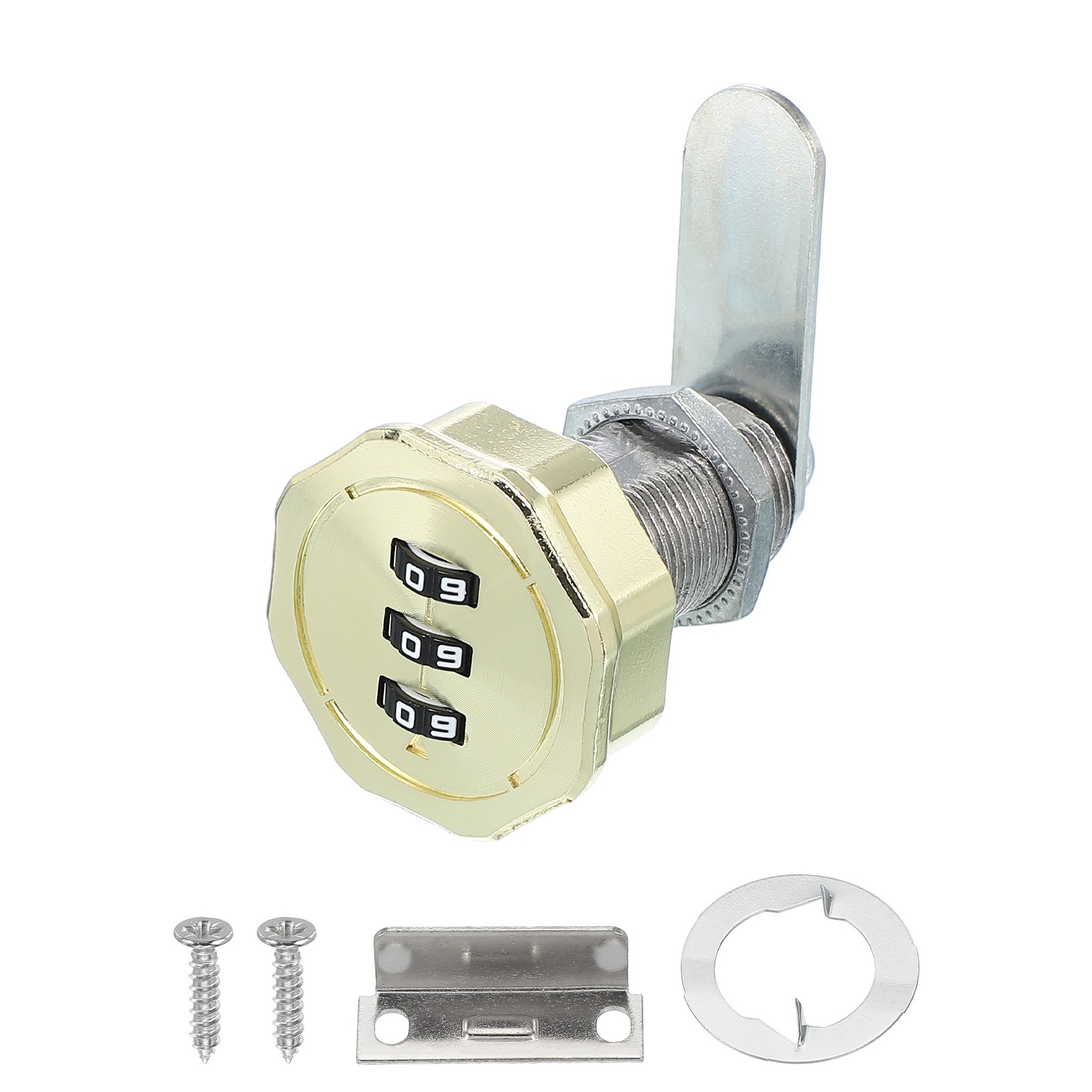 13/16\" Gold Zinc Alloy Cabinet Combination Lock