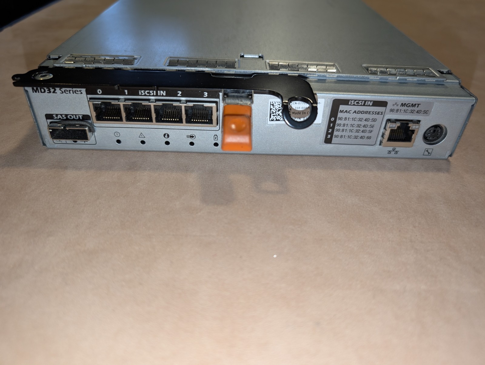 DELL POWERVAULT MD32 E02M ISCSI SAS 0770D8 4PORT RAID CONTROLLER MODULE T