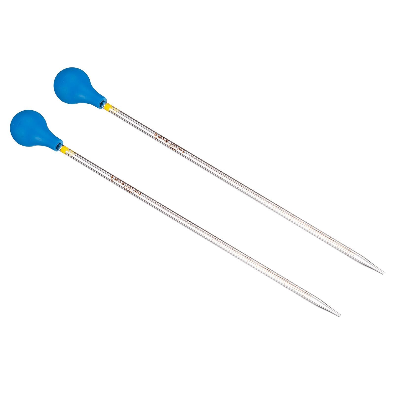 Graduated Dropper Pipettes Kit, 2pcs 1ml Pipette with Rubber Cap, Clear