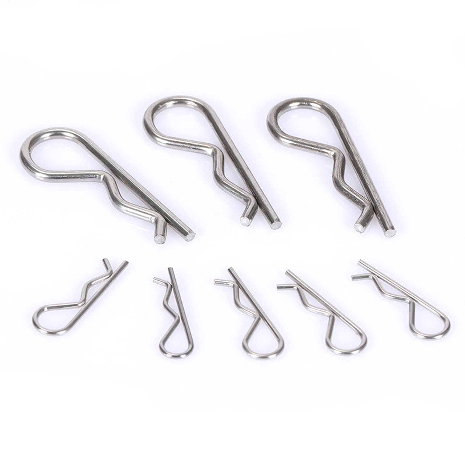 20 Pcs Cotter Pin Assortment Kit, R Clips Heavy Duty Zinc Plated Hair