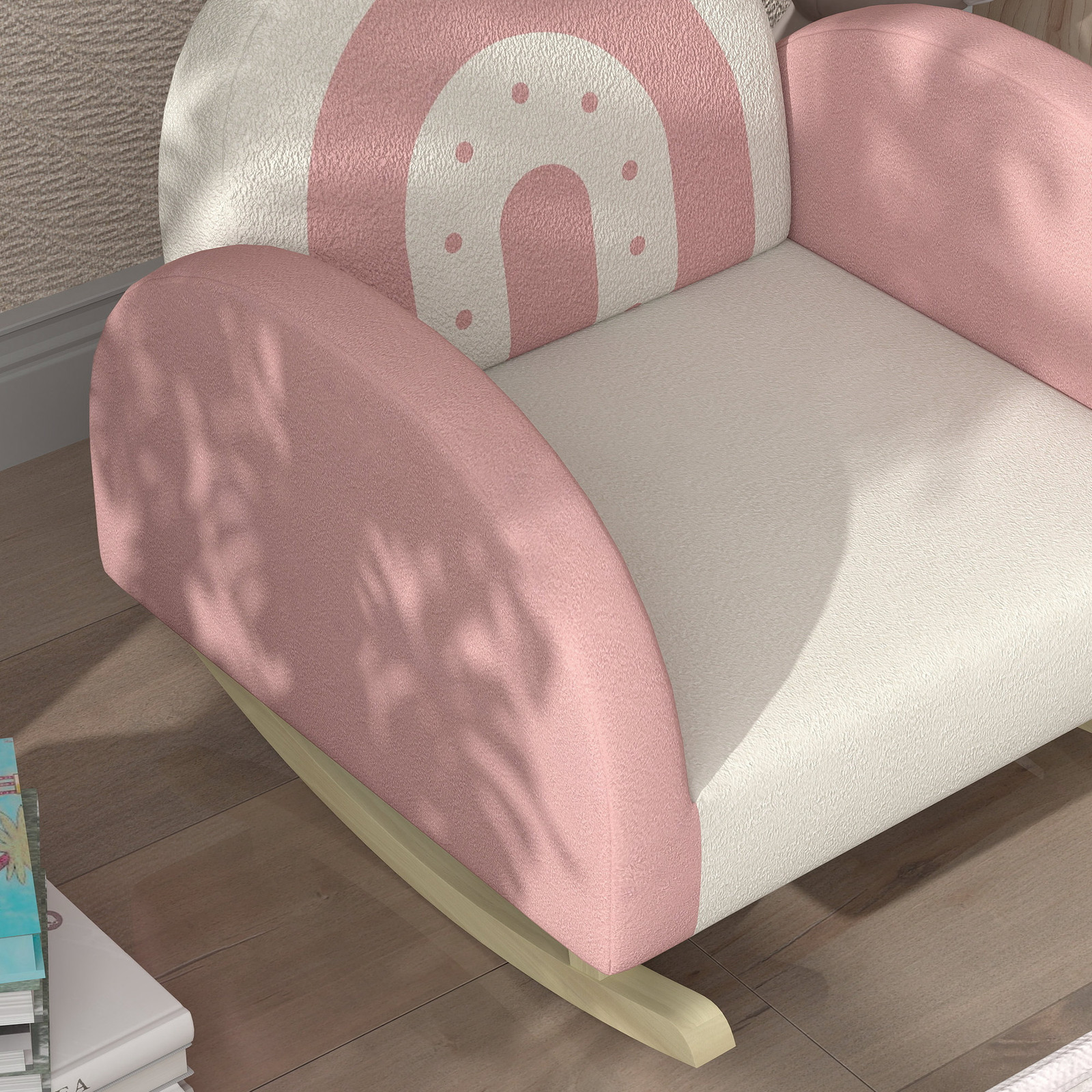 Kids Sofa, Rocking Toddler Sofa Chair, Gift for 18-36 Months, Pink