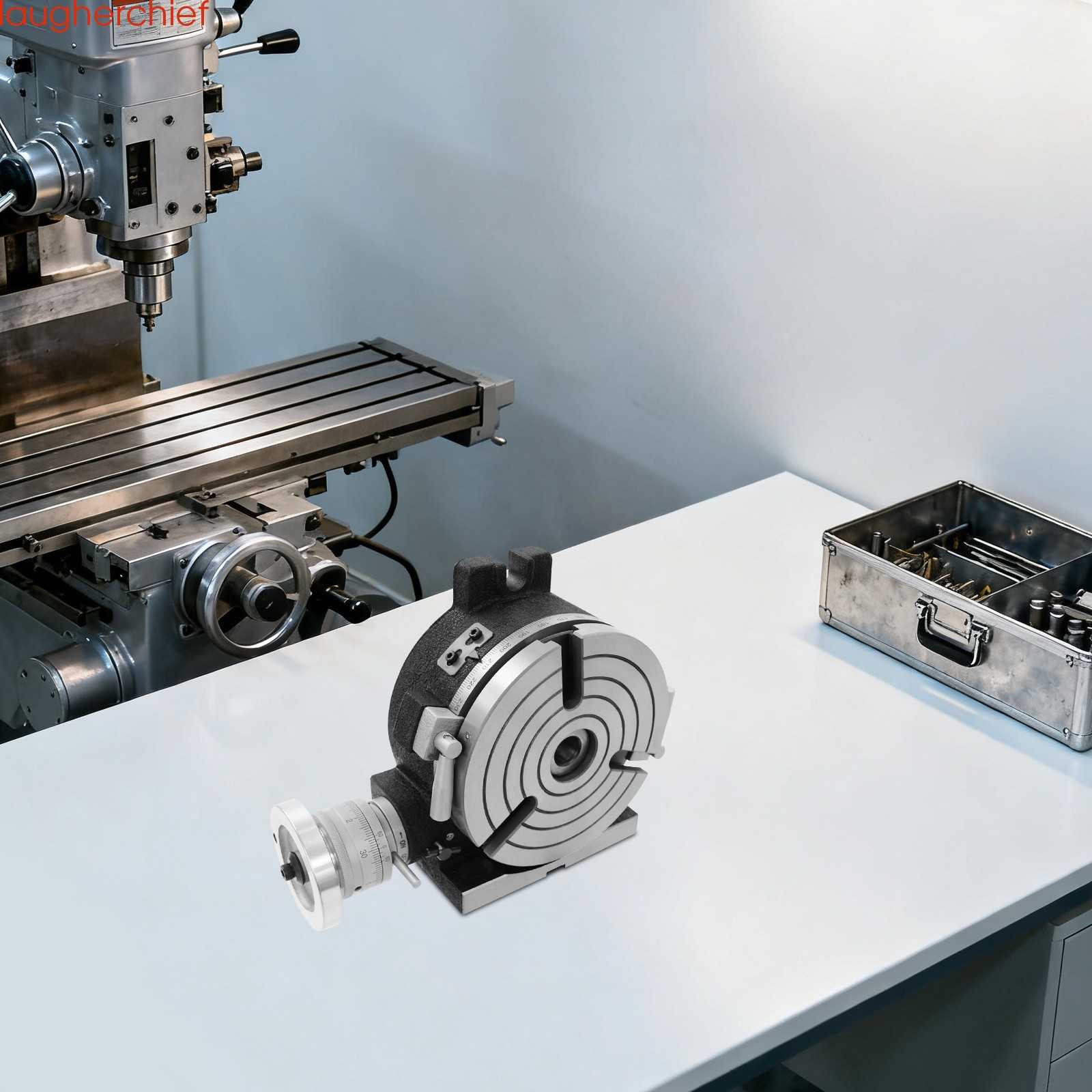Precision-Adjustable Rotary Table, 3 T-Slots Rotary Table for Milling Machine