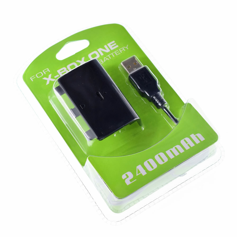 2X 2400mAh Rechargeable Battery Pack + Charging Cable For Microsoft Xbox One