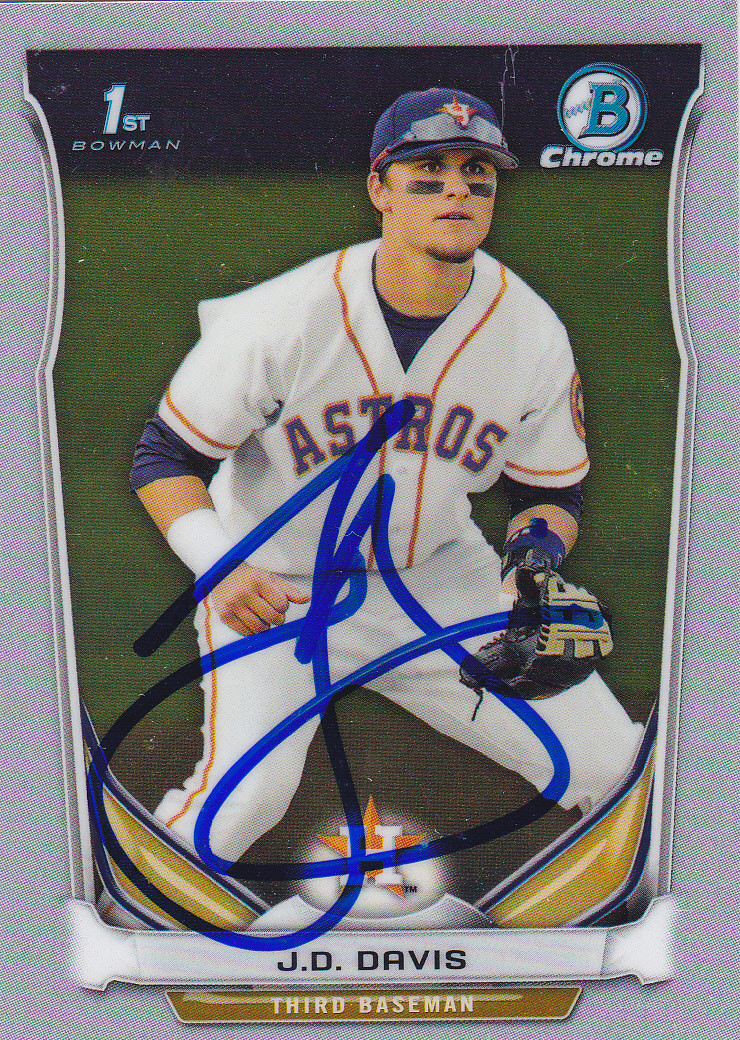 J.D DAVIS HOUSTON ASTROS SIGNED CARD NEW YORK YANKEES METS GIANTS A'S ANGELS