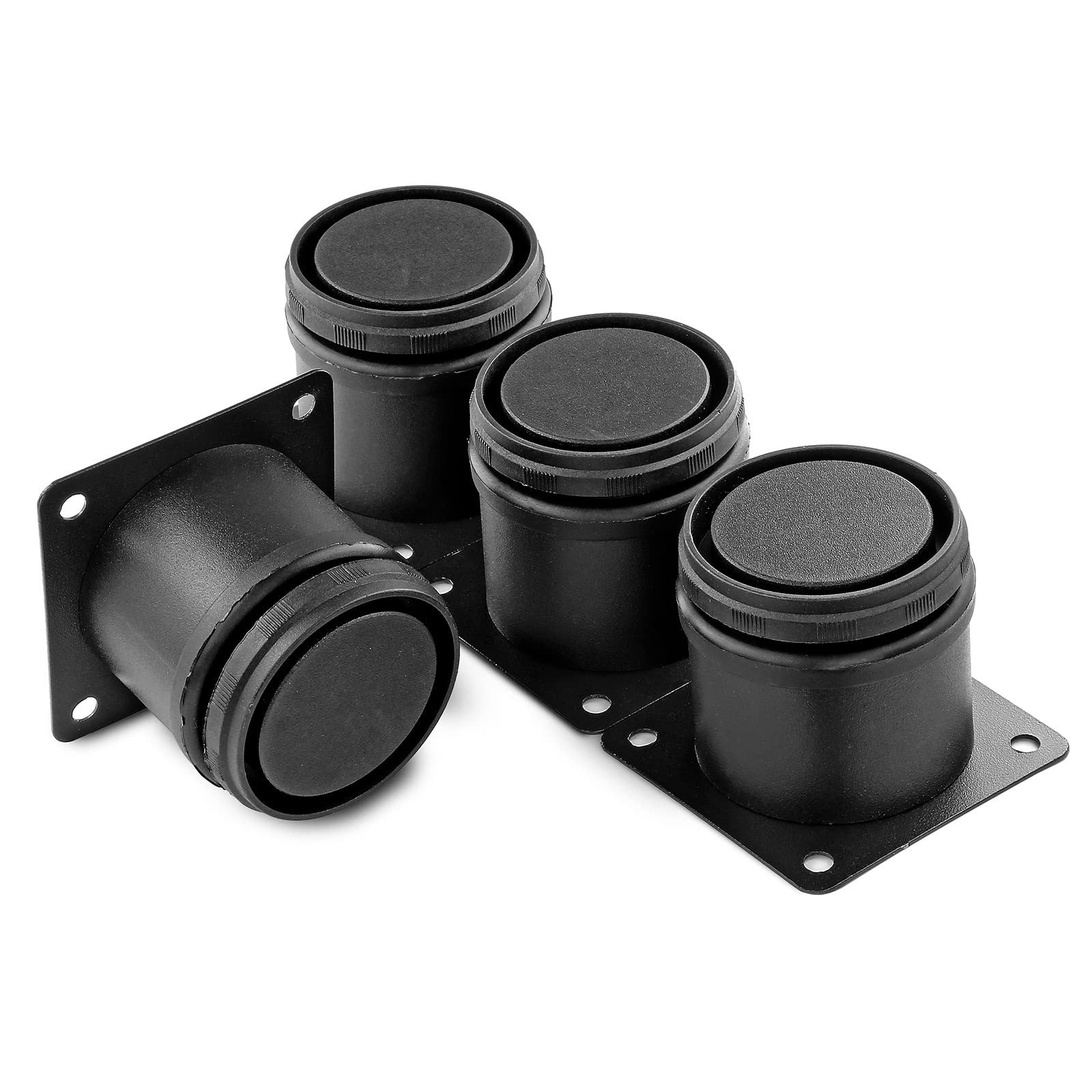 2 Inch Metal Furniture Legs Stainless Steel Adjustable 2", Black