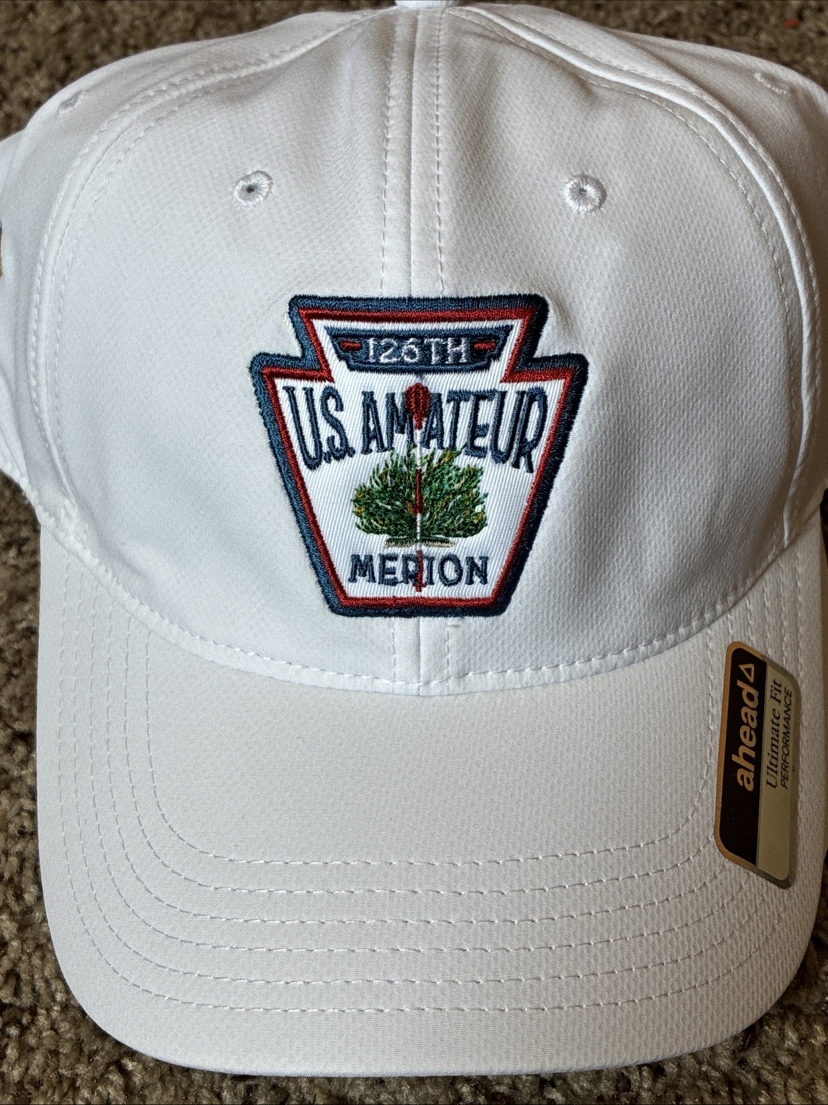 Merion Golf Club 126th US Amateur Adjustable Hat Keystone Logo & Trophy On Side