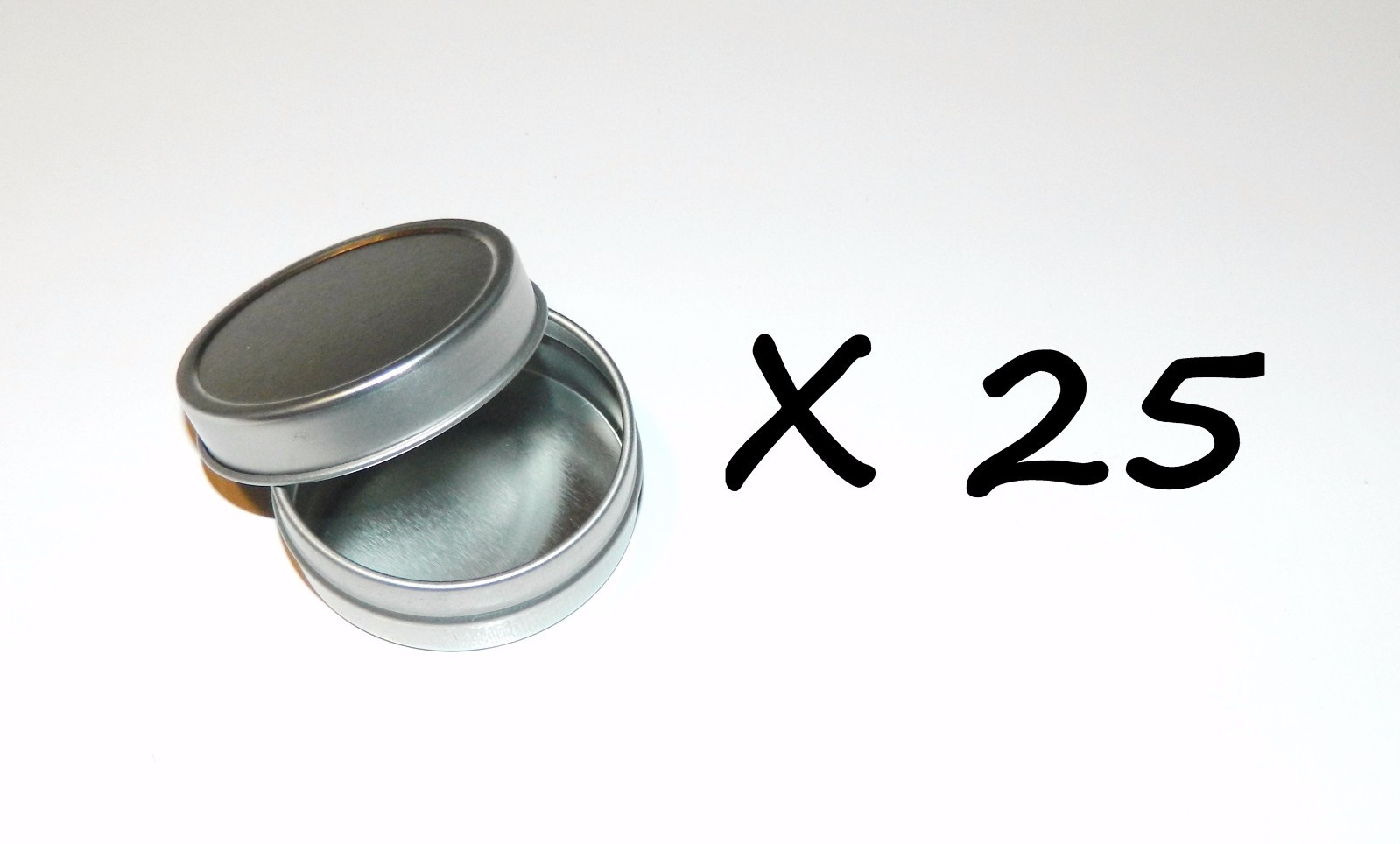 25 X 1-oz Round Slip-On Lid Cover Empty Survival Craft Storage Tin Can Container
