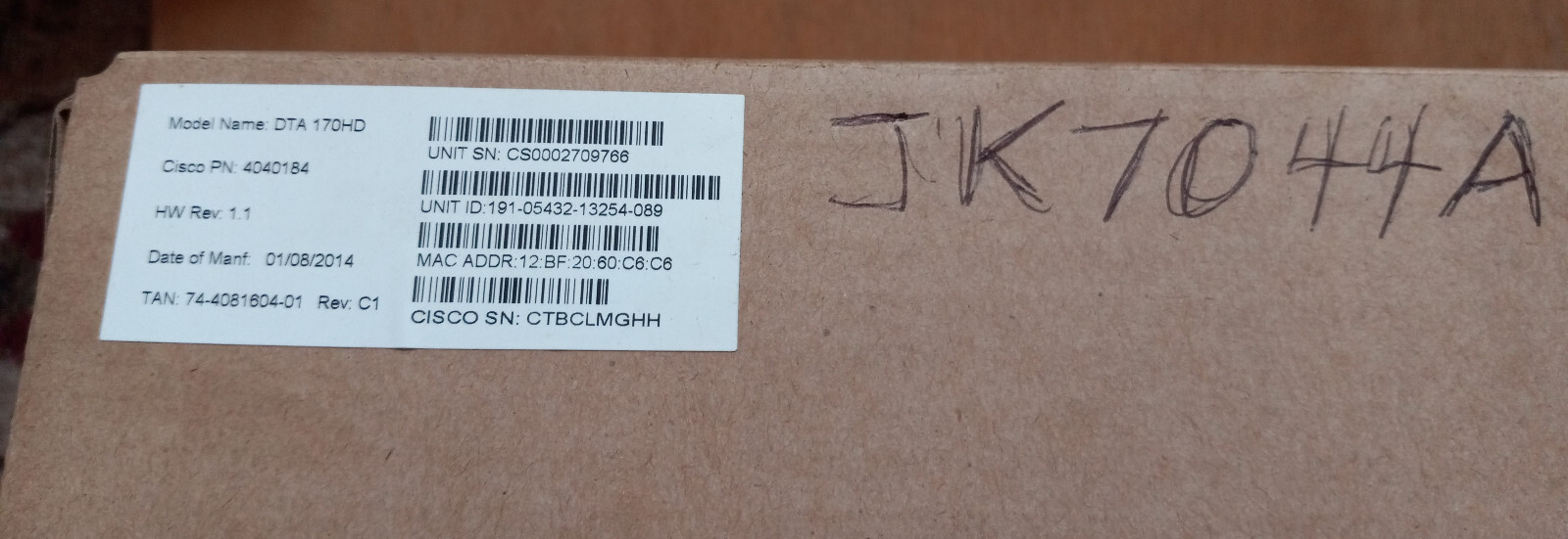 Cisco DTA 170HD - NOS