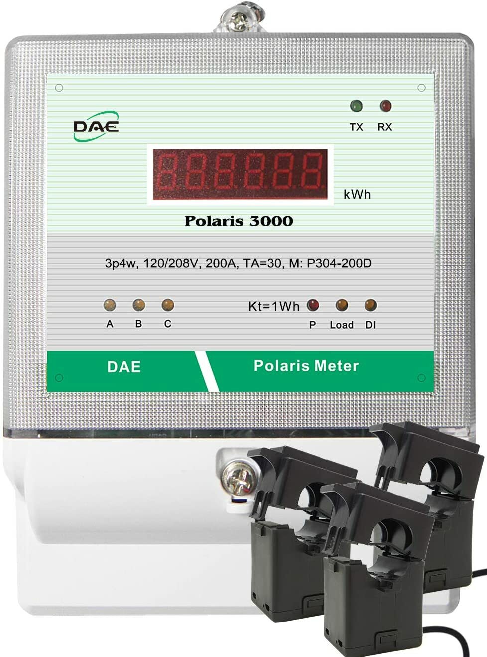 DAE P304-200 KIT,UL 200A,120/208v,Multi-function Submeter,3P4W,3CT,RS485,Demand