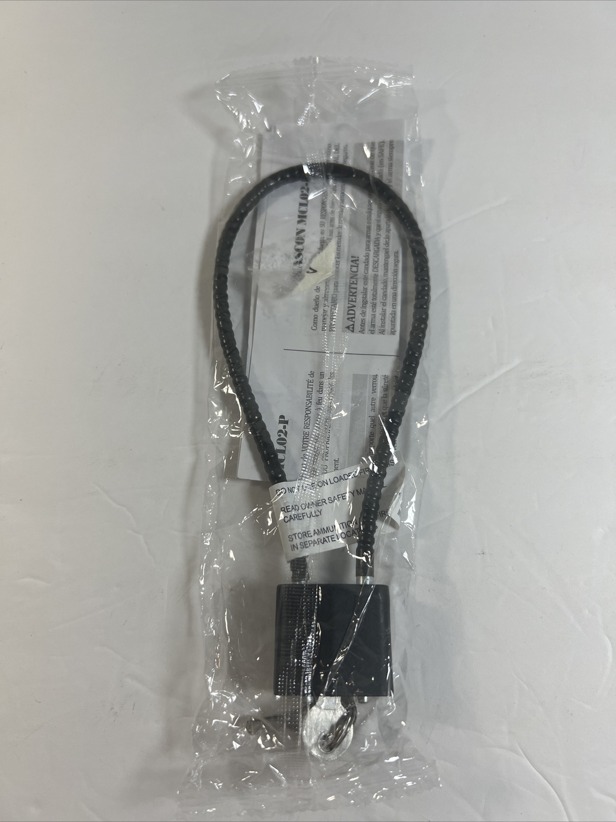Mascon 30MM Black MCL02-P Cable Gun Lock 2 Keys and Instructions 'NEW'