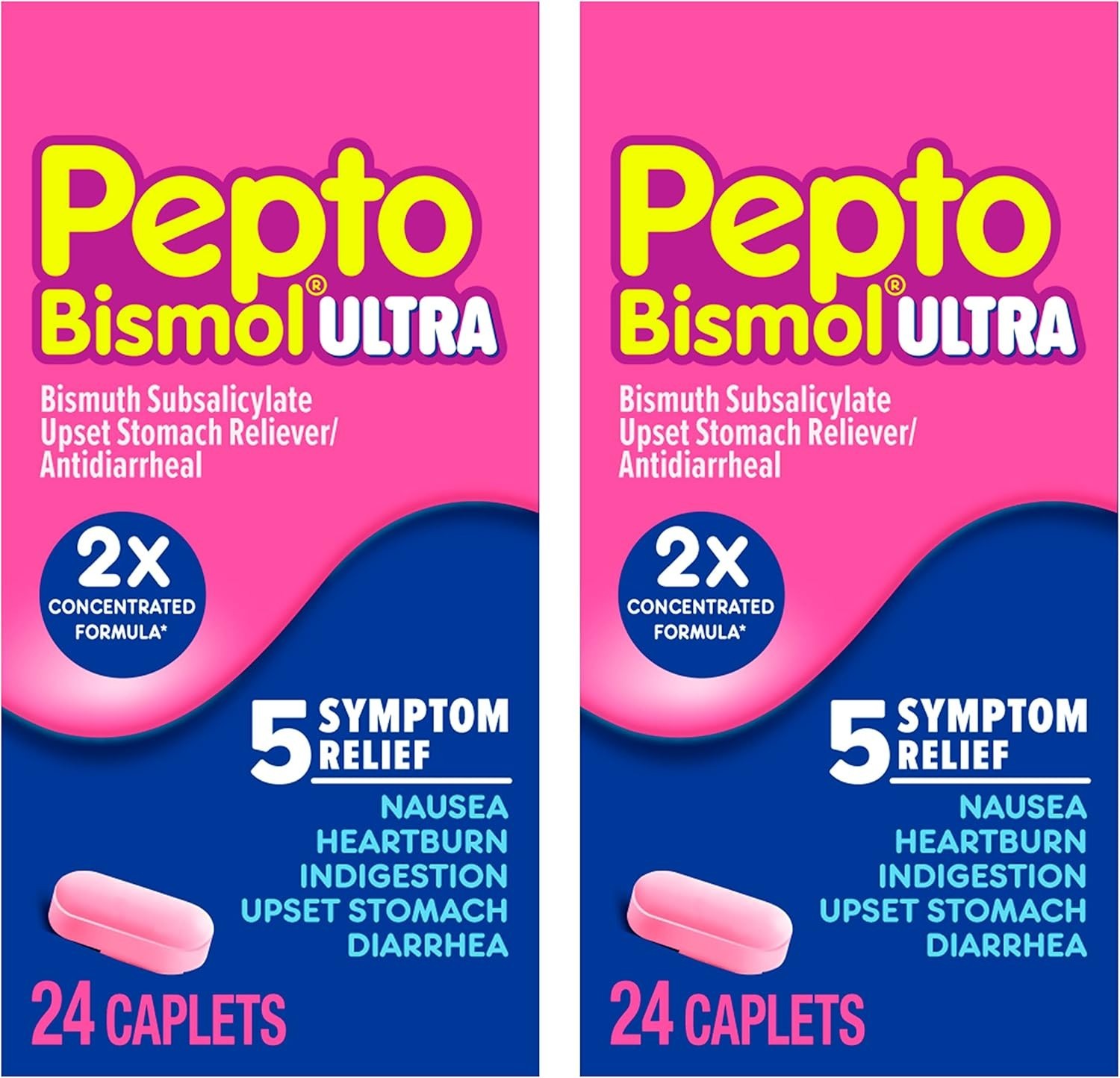 Pepto Bismol Caplets Ultra, Nausea & Indigestion Relief, 48 Tablets