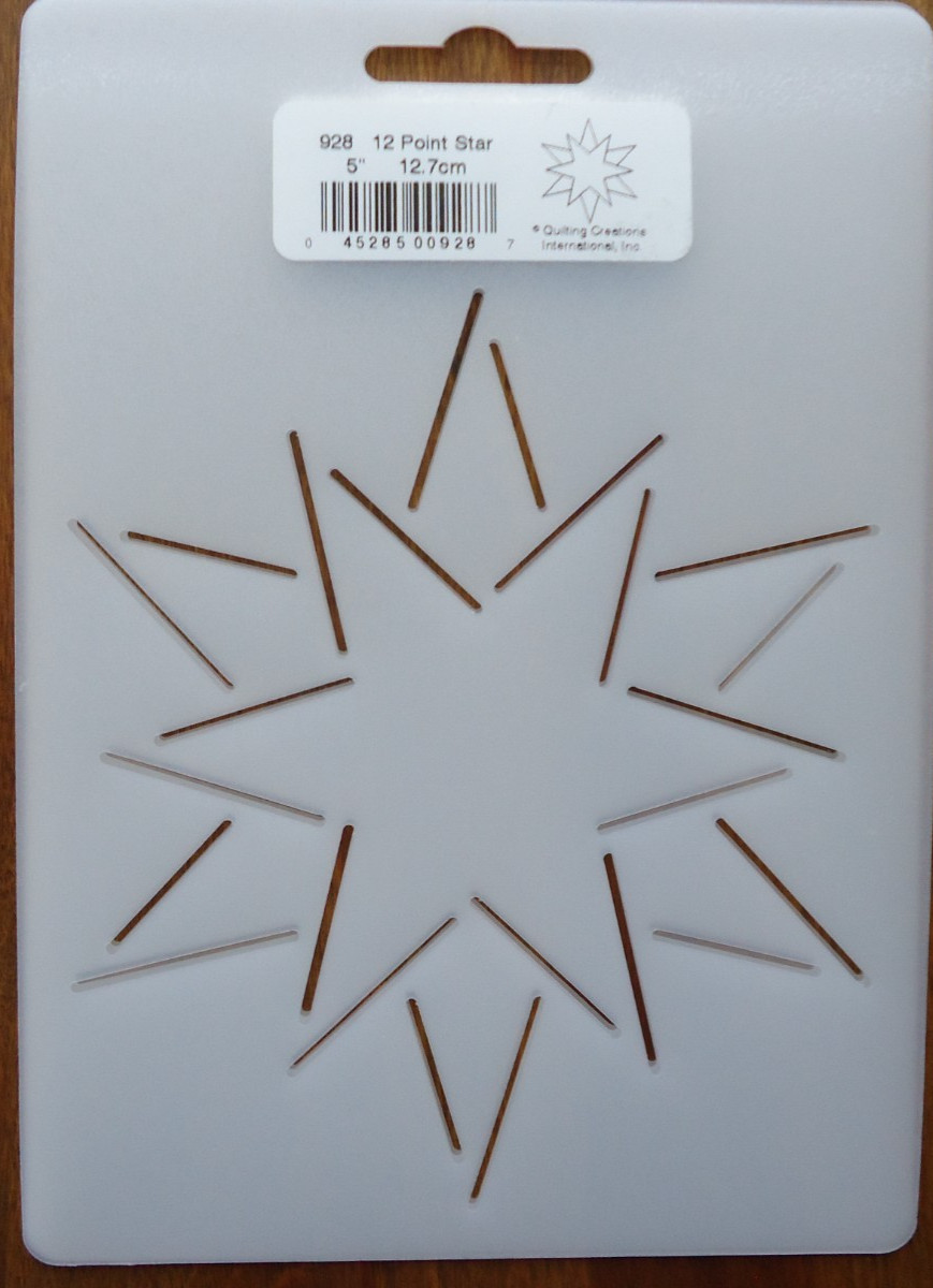 Stencil Quilting 12 Point Star 5" 12.7cm quilt crafts embroidery QC  sew 928