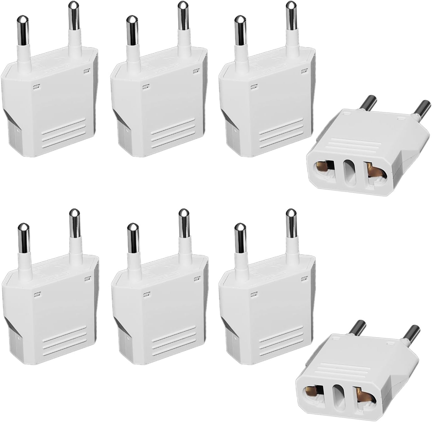8 Pack European Travel Plug Adapter, US to Europe Plug Adapter, Type C Wall O