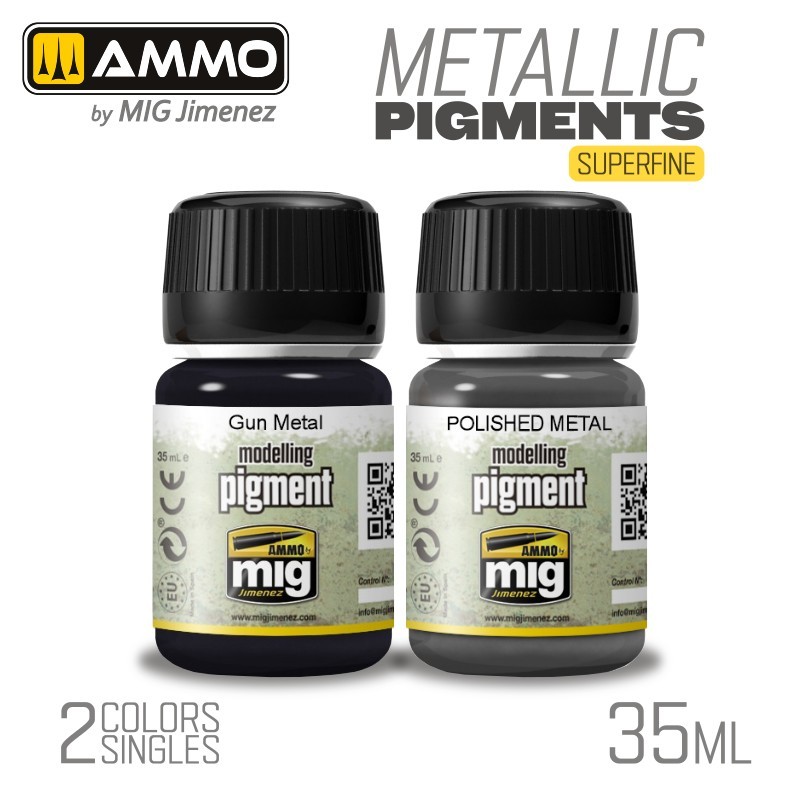 AMMO by Mig: Metallic Pigments - Superfine Pigment Powder - Singles 2 Colors