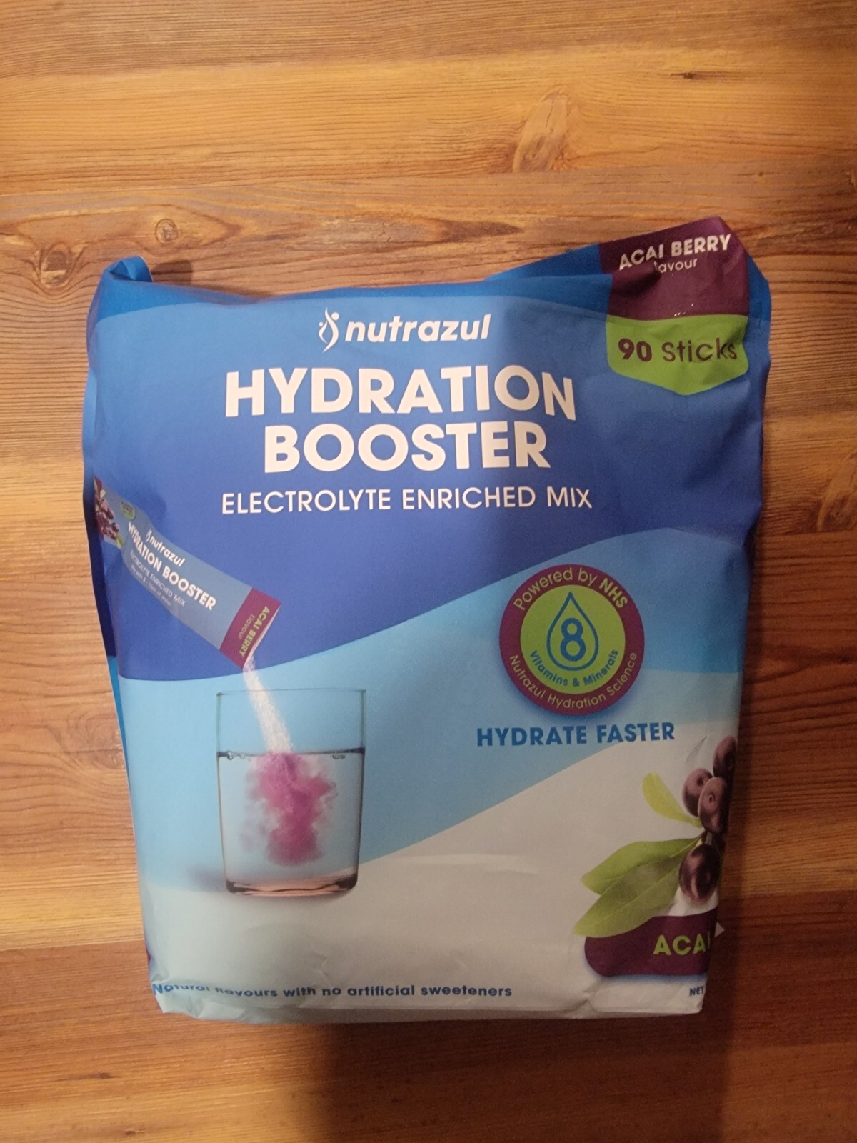 Rapid Hydration Booster Electrolyte Enriched Supplement Powder Acai Flavor