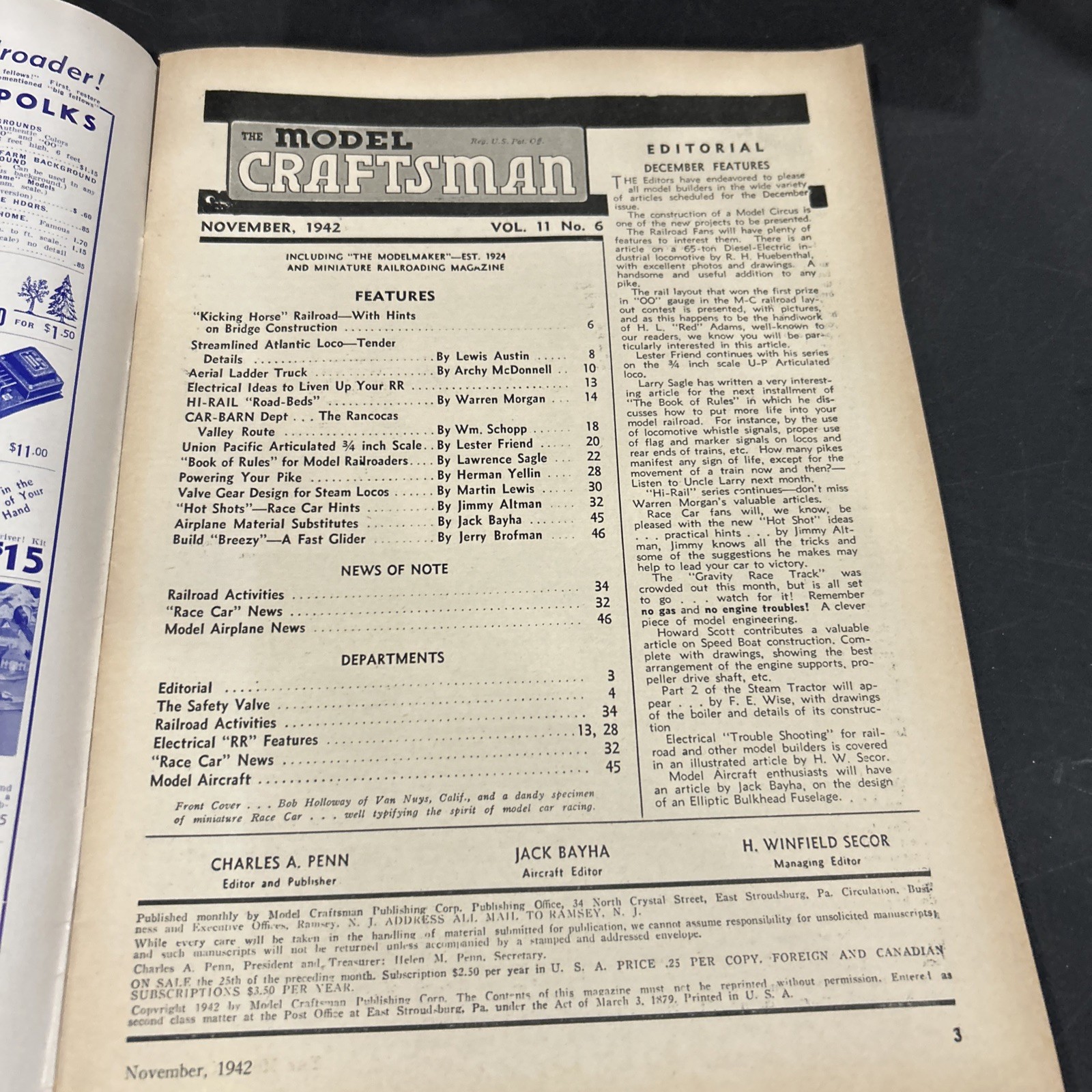 Model Craftsman November, 1942