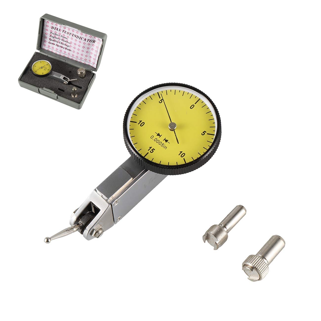 HGC Precision Yellow 0.030" Test Indicator 0. 0005" GR Dial Reading 0-15-0...