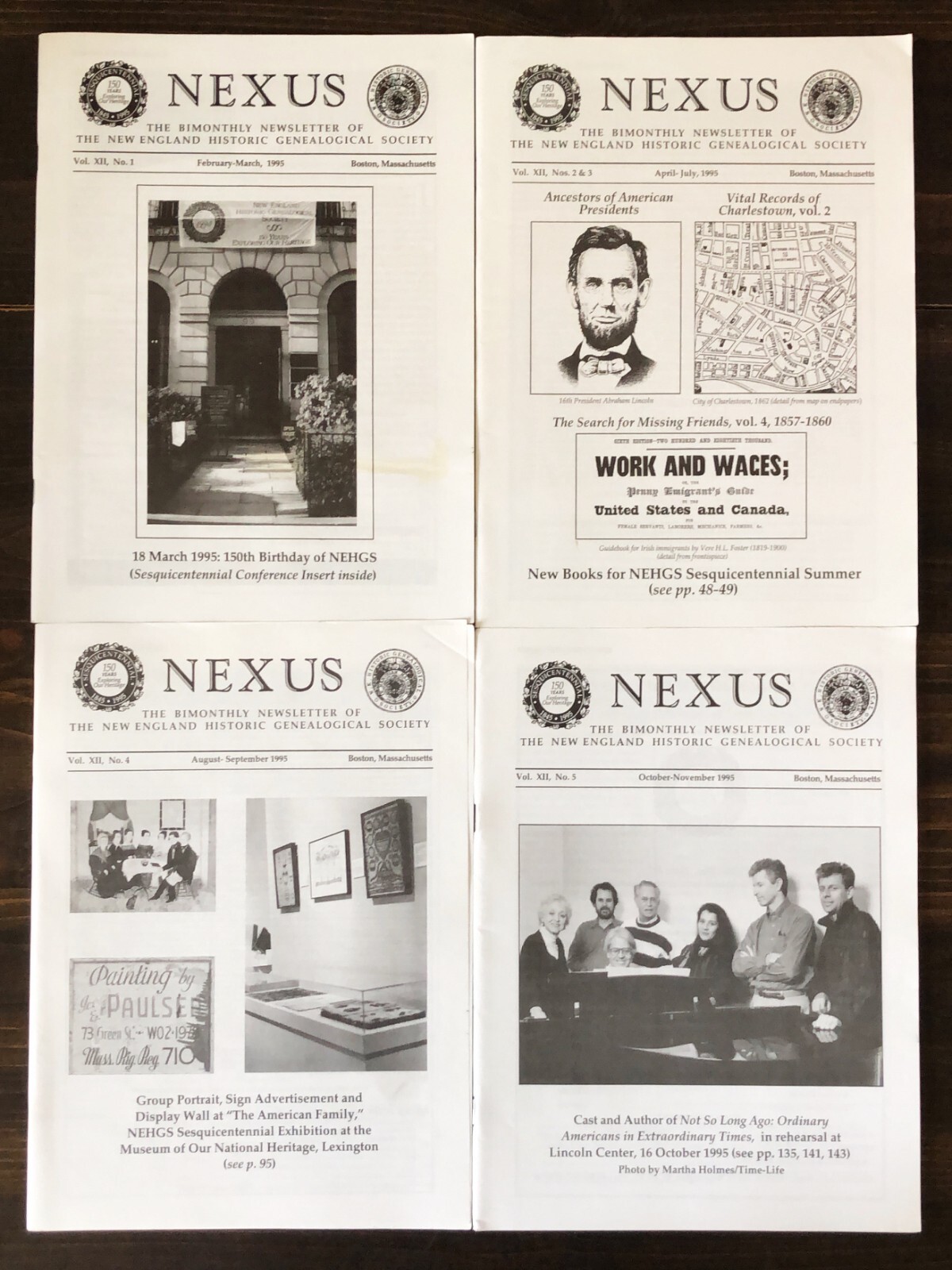 1995 NEHGS NEXUS Newsletter, Lot of 5