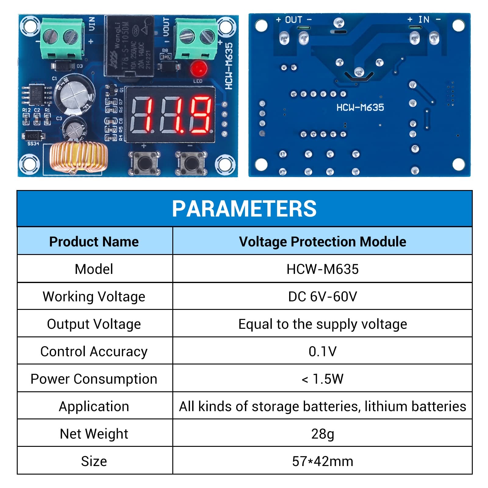 ICSTATION Digital Low Voltage Protector, DC 1236V 20A Low Voltage Cutoff Disc...