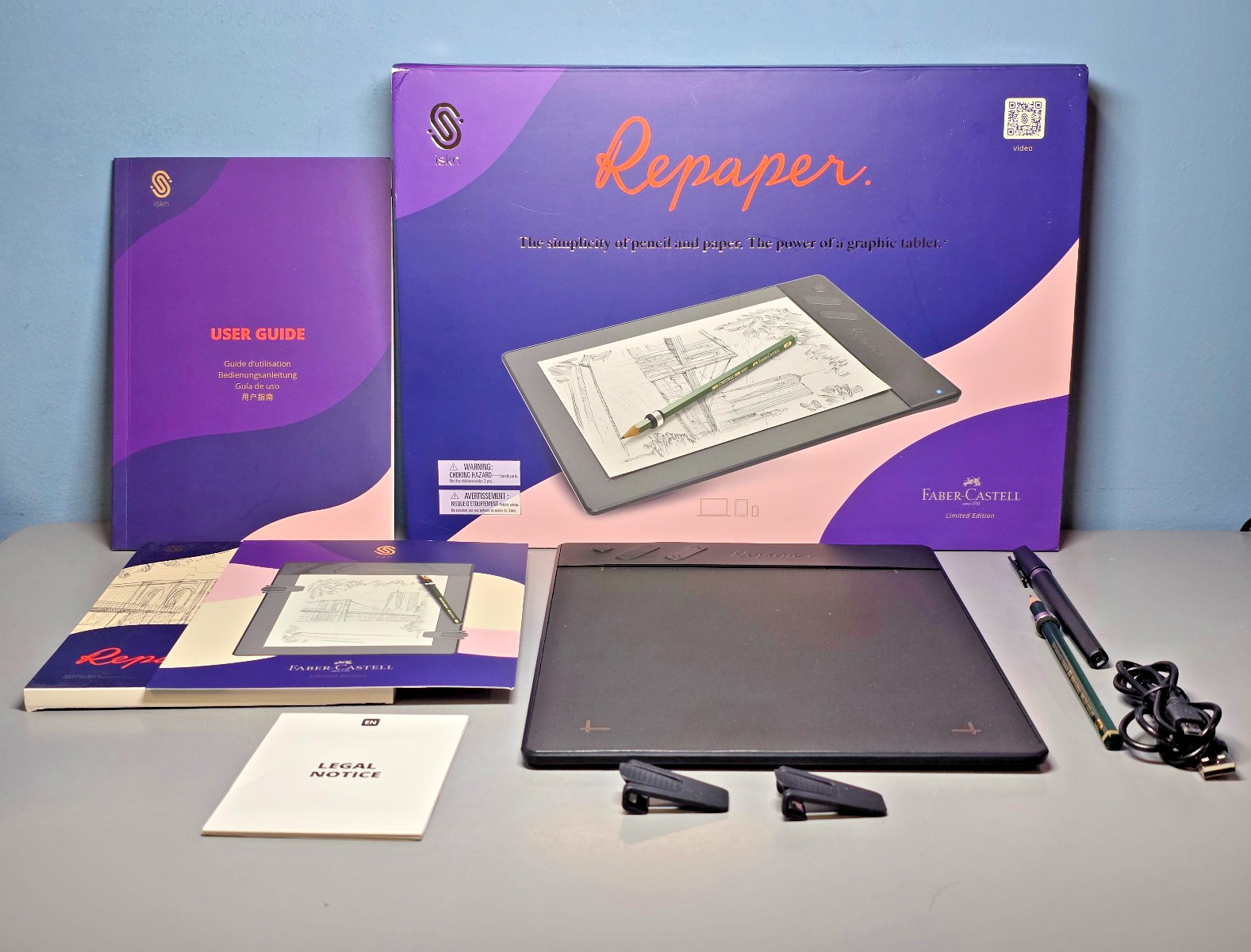 iskn Repaper Graphical Tablet Set w/ A5 Sketchbook Limited Edition Faber-Castell