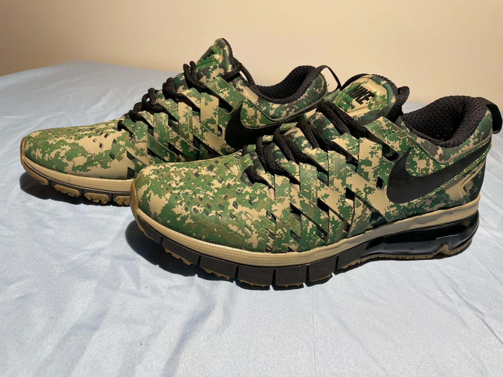 Nike Camo Fingertrap Max NRG Green Tan 644672-203 Mens Size 9  Sneakers