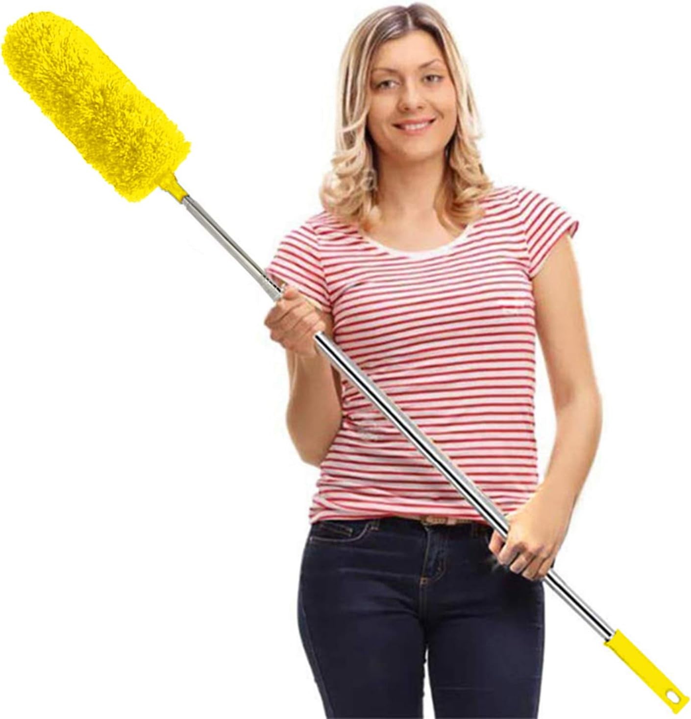 Microfiber Feather Duster Extendable Cobweb Duster W/ 100 inches Extra Long Pole