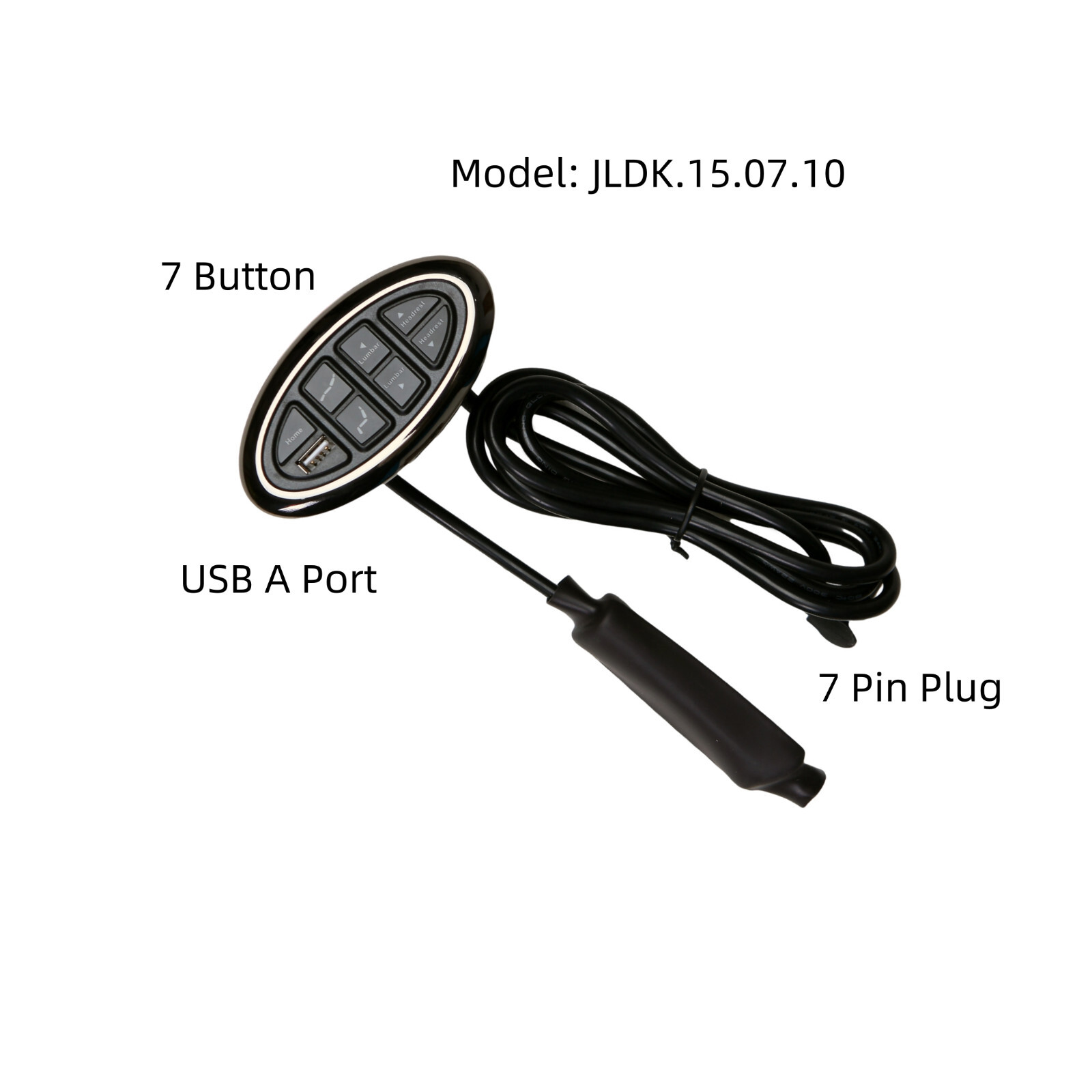 7 Button 7 Pin Power Recliner Hand Control Lift Chair Switch Model JLDK.15.07.10