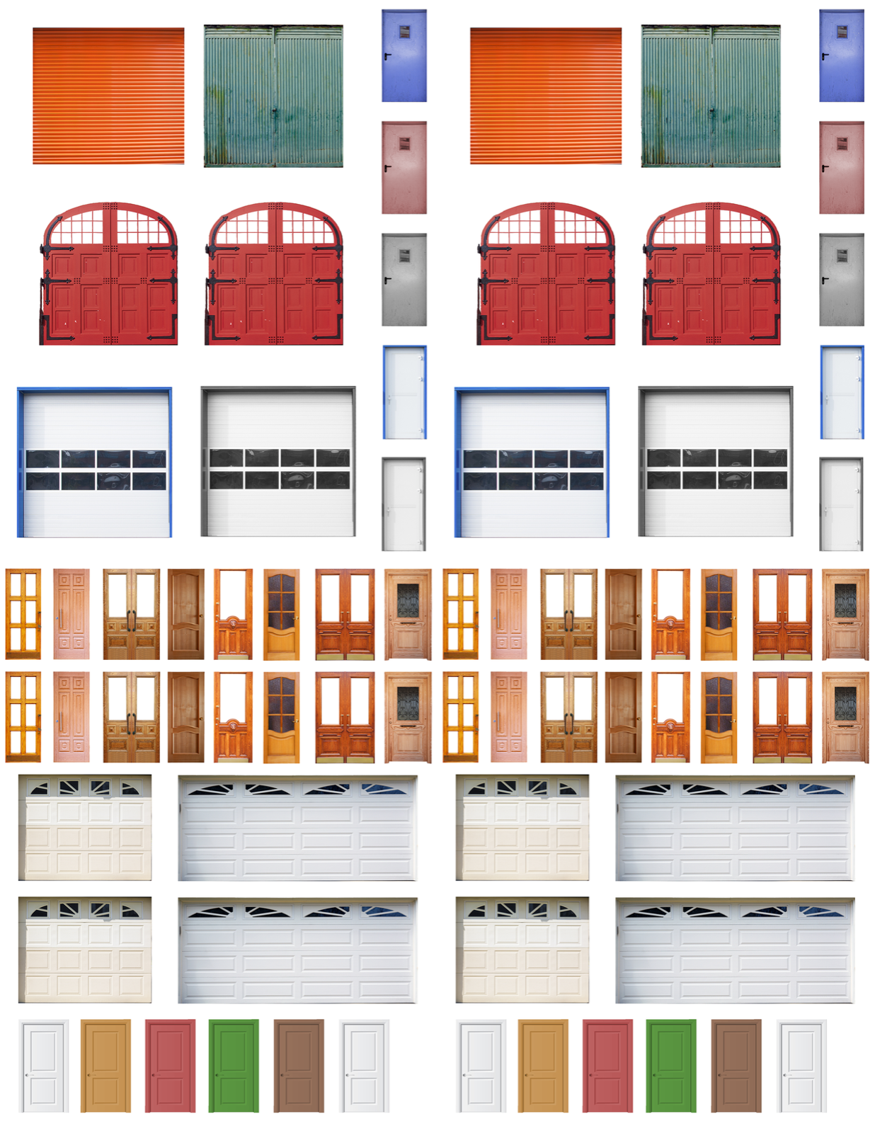 N Scale Doors and Windows Model Train Scenery Sheets – Five 8.5x11 Sheets