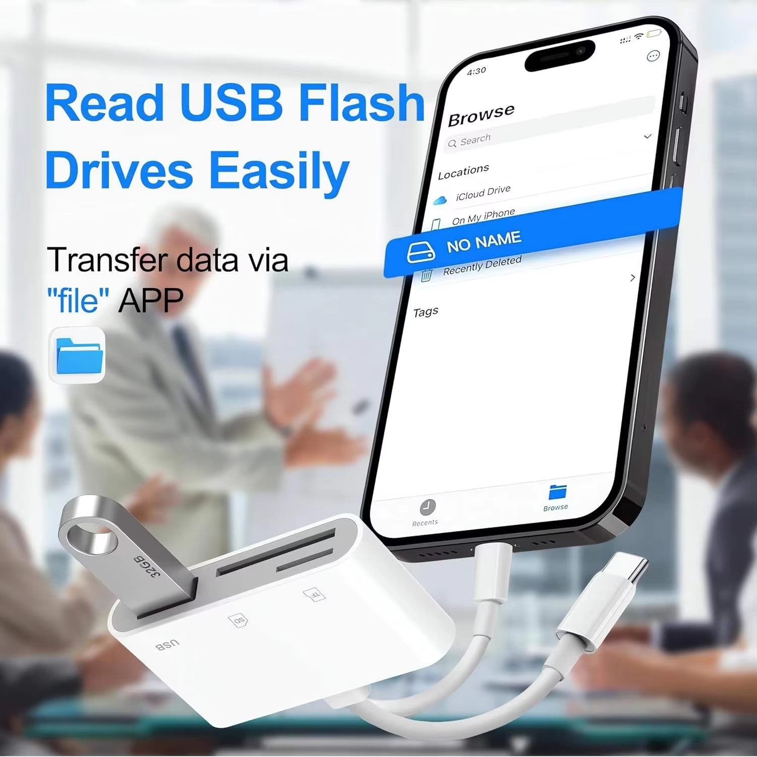 5-in-1 Memory Card Reader for iPhone iPad USB 3.0 OTG Adapter for SD/TF