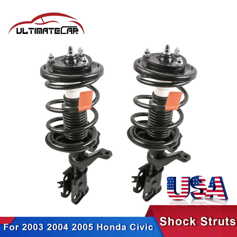 2Pcs Front Complete Shocks Struts Absorbers For 2003 2004 2005 Honda Civic 1.7L