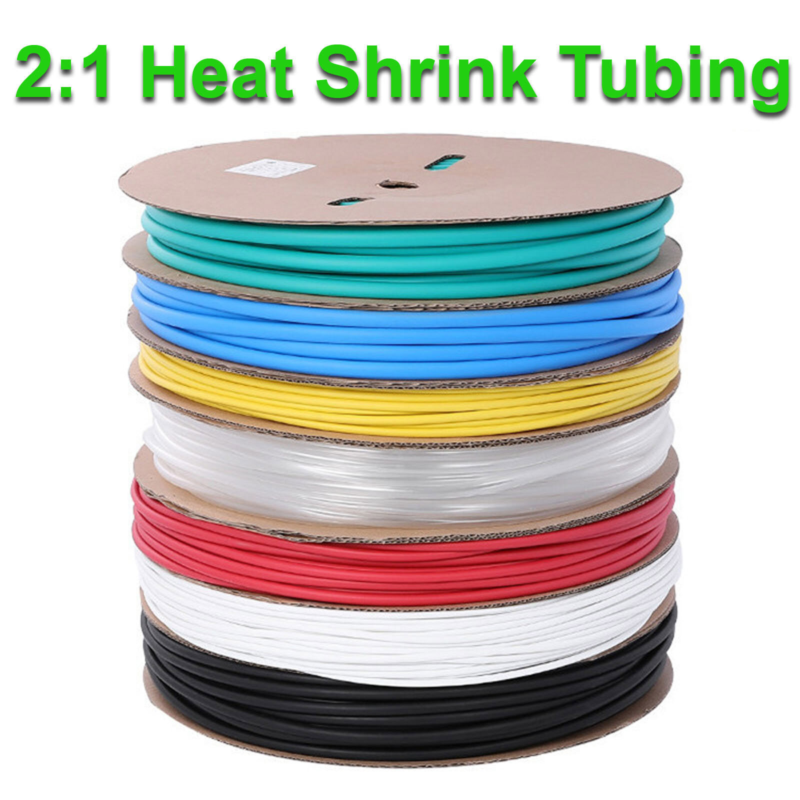 1Roll Heat Shrinkable Tube shrink Tubing L200/100M  Dia. 1 2 3 4 5 6 8 10 ~ 30mm